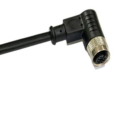 China Best Selling Automotive Waterproof 3 4 5 6 8 Pin M12 Connector Extension 2m PVC Cable M12 4 Pin Female, 90 Degree Angle Circular Connector for sale