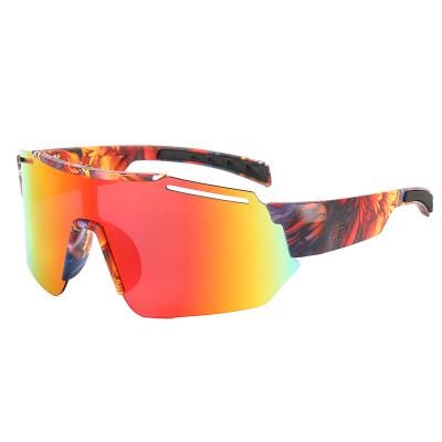 China Shield Fashion Bike Graphic Sunglasses Anti-Glare Outdoor UV400 One-Piece Cycling Sungalsses 9921 for sale