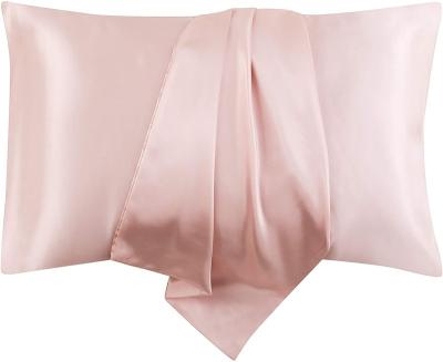 China High Level Anti-Static Rose Satin Hood Pillowcase Set Of 2 For Hair And Skin Satin Pillow Case With Envelope Closure for sale