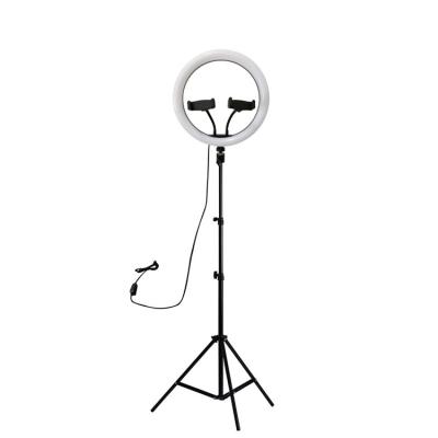 China 12inch 160pcs led beads 3 colour light modes Portable Flash Camera LED selfie Ring Light with 2meters stand and mirror for sale