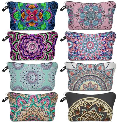 China New Design Eco - Friendly Makeup Bag Small Travel Canvas Printing Cosmetic Bag With Handle for sale
