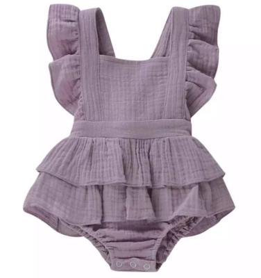 China Casual Canvas Mint Cotton Factory Infant Infant Baby Romper Directly for sale