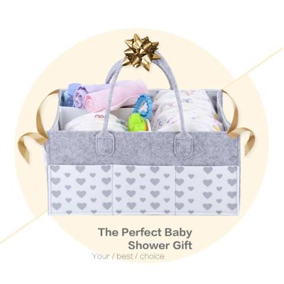 China Multifunctional Purpose Felt Diaper Caddy Organizer Parenting Made Easy Portable Diaper Organizer Great for Storing All Baby Nursery Basics for sale