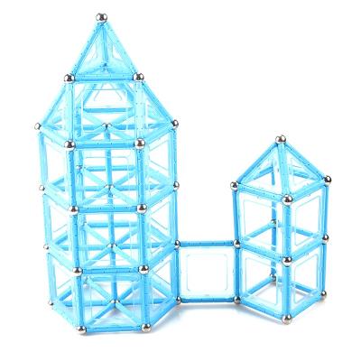 China Construction Toy 117 Magnet Building Blocks Connected Sticks Set Magnetic Balls for sale