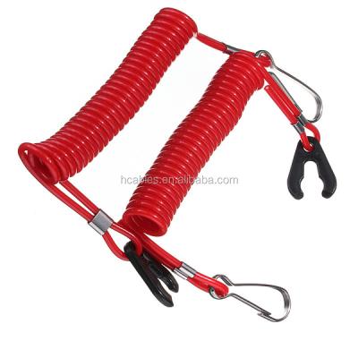 China Motocycle Kill Switch Stretch Cord Spiral Cable For Boat Motor Engine Kill