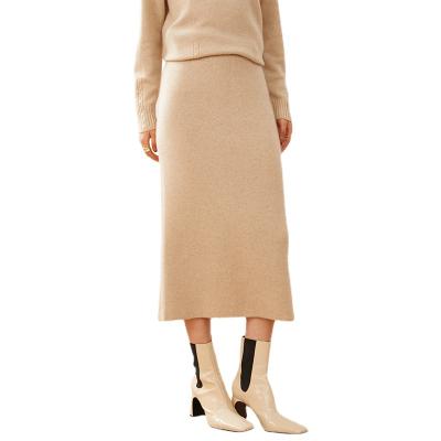 China Women's New Breathable Winter Cashmere Knit High Waist Warm Long Skirt for sale