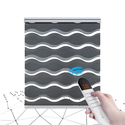 China Wifi Control Motorized Zebra Blinds Automatic Smart For French Window à venda
