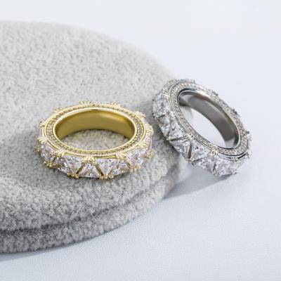 China European Geometric Spiky CZ Ring Triangular Zircon Rings Jewelry Mens Womens For Hiphop Wholesale for sale
