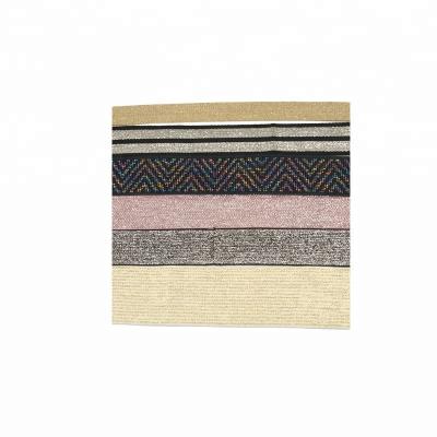 China Wholesale 35mm Glitter Woven Belt Polyester Rubber Band Elastic Webbing Elastic Band For Clothes for sale