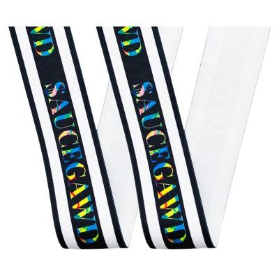 China Fashion Garment Elastic Accessory Printed Logo Custom Woven Elastic Waistband Elastic Underwear for sale