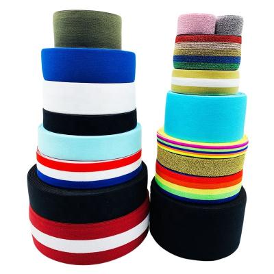 China Factory viable wholesale custom jacquard woven knitted soft nylon plain colored elastic webbing band for underwear clothing for sale