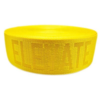China Viable Custom 38MM Jacquard Logo Recycled Nylon Woven Webbing Webbing Strap For Backpack for sale