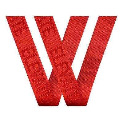 China Viable Wholesale Custom Strap 38MM Jacquard Debossed Logo Woven Polyester Nylon Webbing for sale