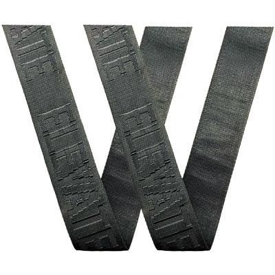 China Durable Wholesale Custom Debossed Logo Polyester Nylon Jacquard Woven Bag Webbing Debossed Strap for sale