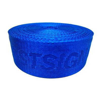 China High Tenacity 38MM Fashion Polyester Nylon Debossed Jacquard Logo Woven Band By Custom Webbing For Bag Strap for sale