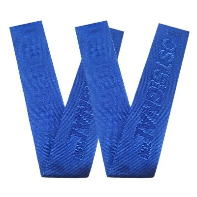 China Wholesale Custom Viable Debossed Logo Jacquard Webbing Strap For 1.5 Inch Waterproof Nylon Woven Bags for sale