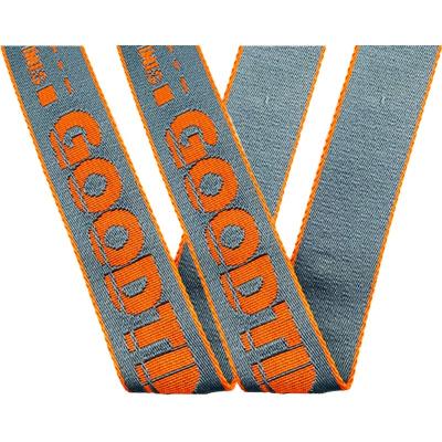 China High Quality 4CM Viable Custom Jacquard Debossed Logo Flat Woven Nylon Cotton Webbing For Bags for sale