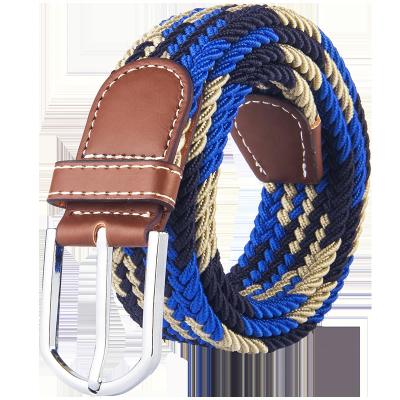 China Fashional 1.25 Inch Custom Made Rainbow Cotton Webbing Woven Fabric Elastic Braided Belt for sale