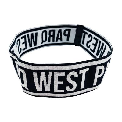 China Fashion Designer Embroidery Jacquard Elastic Headband Knitted Logo Headband For Sports Custom Made for sale