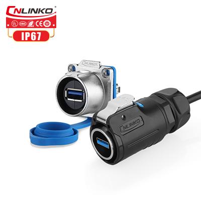 China audio & CNLINKO Video High Speed USB 3.0 Panel Mount USB Female Waterproof Connector ip67 for sale
