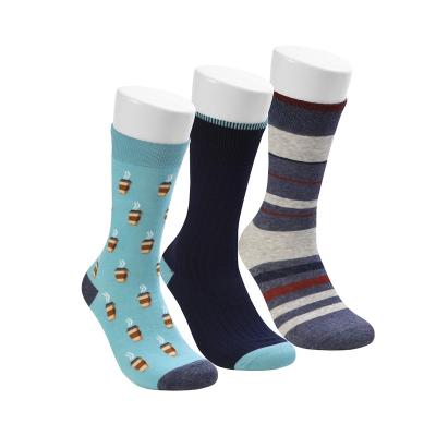 China Hot sale QUICK DRY three pair pack men's casual socks fashion dress cotton socks for men for sale