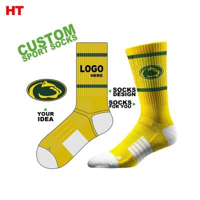 China HT-094 breathable made your own logo skate tube custom athletic socks sport design custom logo athletic socks for sale