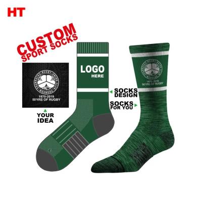 China HT-097 Breathable OEM Custom Designer Made Your Own Logo Men Sport Socks Gym Socks Custom Workout Socks for sale