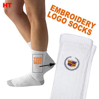 China HT-078 breathable with your own design socks logo custom embroider custom emboidered socks socks for sale