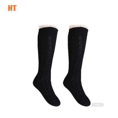 China HT-I-F0116 QUICK DRY knitted winter stocking women knee high knit boot socks for sale