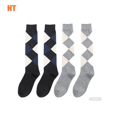 China HT-I-F0025 QUICK DRY rising knee argyle socks fancyed high knee socks for sale