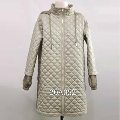 China Sustainable Hooded Cotton Jacket Plaid Green Plus Size Anorak Women High Quality for sale