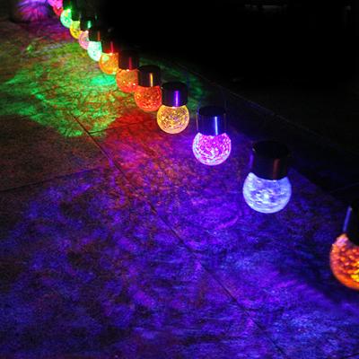 China New Wedding Patio Yard Party Home Christmas Yard Solar Hanging Glass Ball Bulb Night Lamp Waterproof Cracked Light Use LED Decor for sale