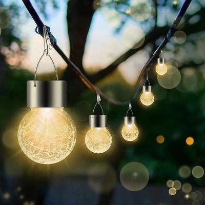 China Outdoor Yard Garden Hanging Glass Ball LED Glass Ball Lanterns Table Lanterns Garden Waterproof Split Light Decorative Bulb Light for sale