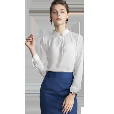 China Anti-pilling Shirts And Lady Cute White Formal Casual Sexy Elegant Chiffon Blouses Shirts For Women 2022 for sale