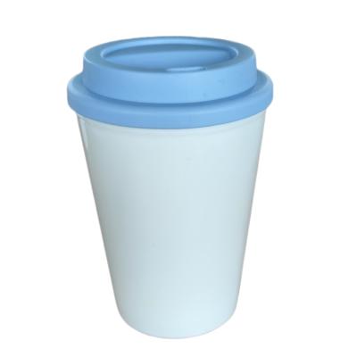 China Amazon Sustainable Hot Sale 12oz/350ml Custom Travel Reusable Keep PP Plastic Coffee Mug With Lid for sale