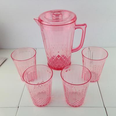 China Best Viable Promotional Plastic 2L Cold Water Jug Bottle Cup Set With Lid And 4 Pcs Glasses for sale