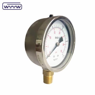 Cina Misuratore portatile idraulico di pressione dell'acqua Tester Gauge Bottom Mount Case Stainless Steal 100MM manometro di pressione 600 bar in vendita