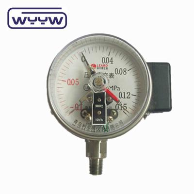 China Medidor de presión de contacto eléctrico estándar de acero negro de 60 mm en venta