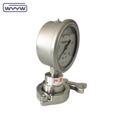 China 60mm 100mm Thread Standard PT Diaphragm Vacuum Gauge for sale