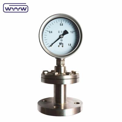 China 100mm Diaphragm Seal Pressure Gauge Connection Bottom Mounting Type Direct Bottom Or Back for sale
