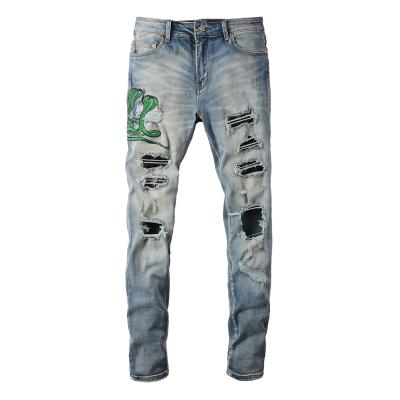 China Sustainably Drop Shipping Mens Denim Pants Plus Size Casual Ripped Skinny Jeans for sale