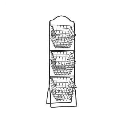 China Matel CLASSIC Three Layers Shelf Storage Demountable Basket Display Fruit and Vegetable Basket Storage for sale