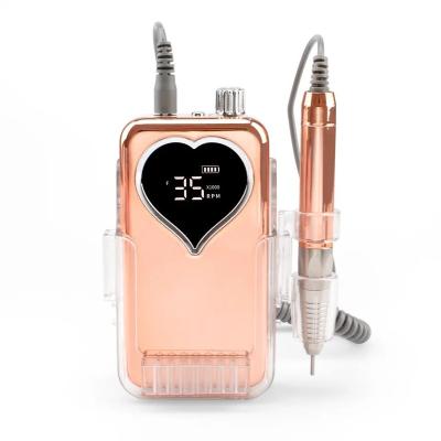 China EU Yaqin High Speed Manicure 35000rpm Pink Gradient Plastic Portable Cordless Purple Rechargeable Electric Nail Drill Machine for sale