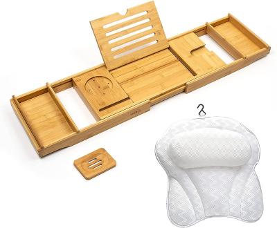 China With Folding Legs Bath Cart And Bath Pillow Bamboo Bathtub One Sustainable Bamboo Cart White Black Color for sale