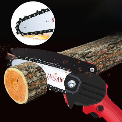 China Wood Saw Mini Electric Battery Power Wood Handle Mini Electric Cordless Chainsaw Cutting Chinese Cordless Chainsaw Factory Price Diy Garden Tool for sale