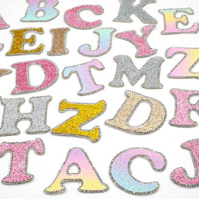 China 3D NEW Rhinestone Patch Letters Iron On Letter Patches DIY decorative patch for Garment for sale