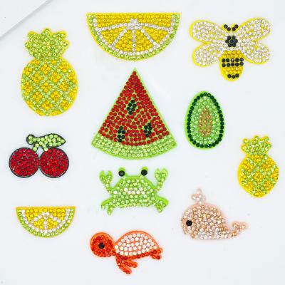 China 3D NEW Iron on Rhinestone Fruit Animals Patch 3D Handmade DIY Crystal Patch for Garment for sale