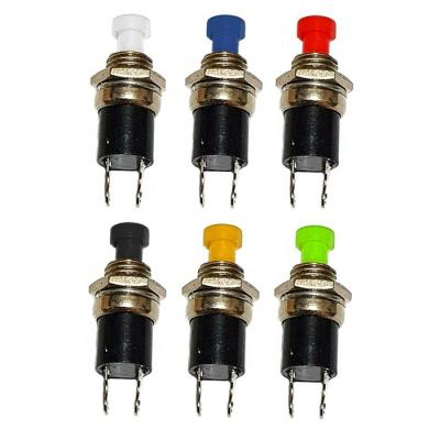 China 2 Pin On /Off Momentary Push Switch 5 x Push To Make Circuit With 6 Colors Push Button for sale