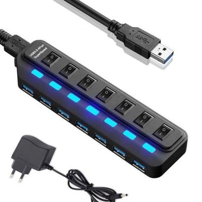 China For Laptop Desktop PC For Ps4 Ps5 Wholesale New Upgrade 7port Usb Splitter Extend 7 Port 3.0 Port 3.0 High Speed Usb Hub Wholesale Usb Hub for sale