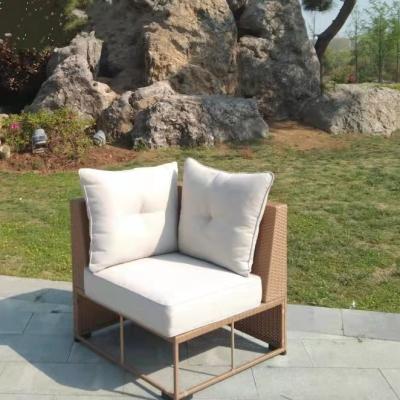 China Four-Piece Modern Luxury Outdoor Corner Comfortable Rattan Sofa Wicker Patio Furniture Backyard Set for sale